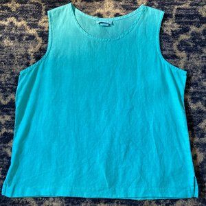 Habitat Brand Linen Casual Sleeveless Tank Top - Sky/Teal Blue - Size Large